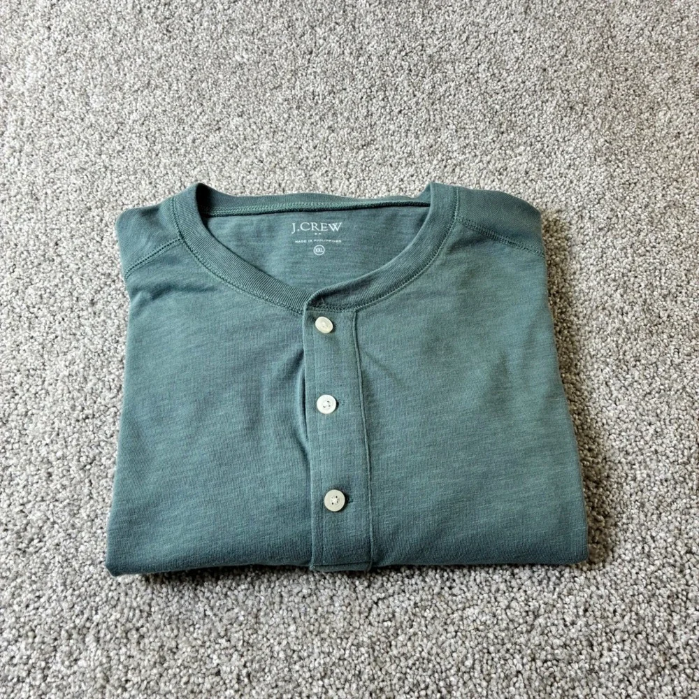 J.Crew Henley Shirt Long Sleeve‎ Button Up Casual Top Re-Imagined XXL